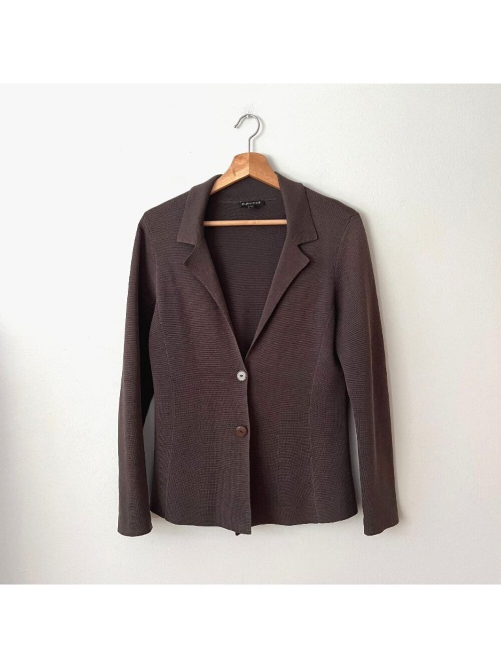 Eileen Fisher Brown Silk Blend Button Front Cardigan Sweater Women's Size Small